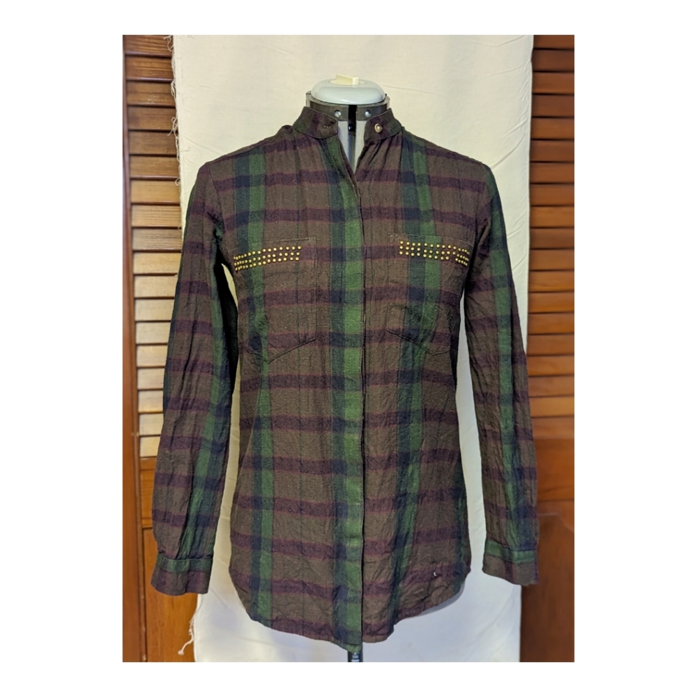 Button-down plaid shirt